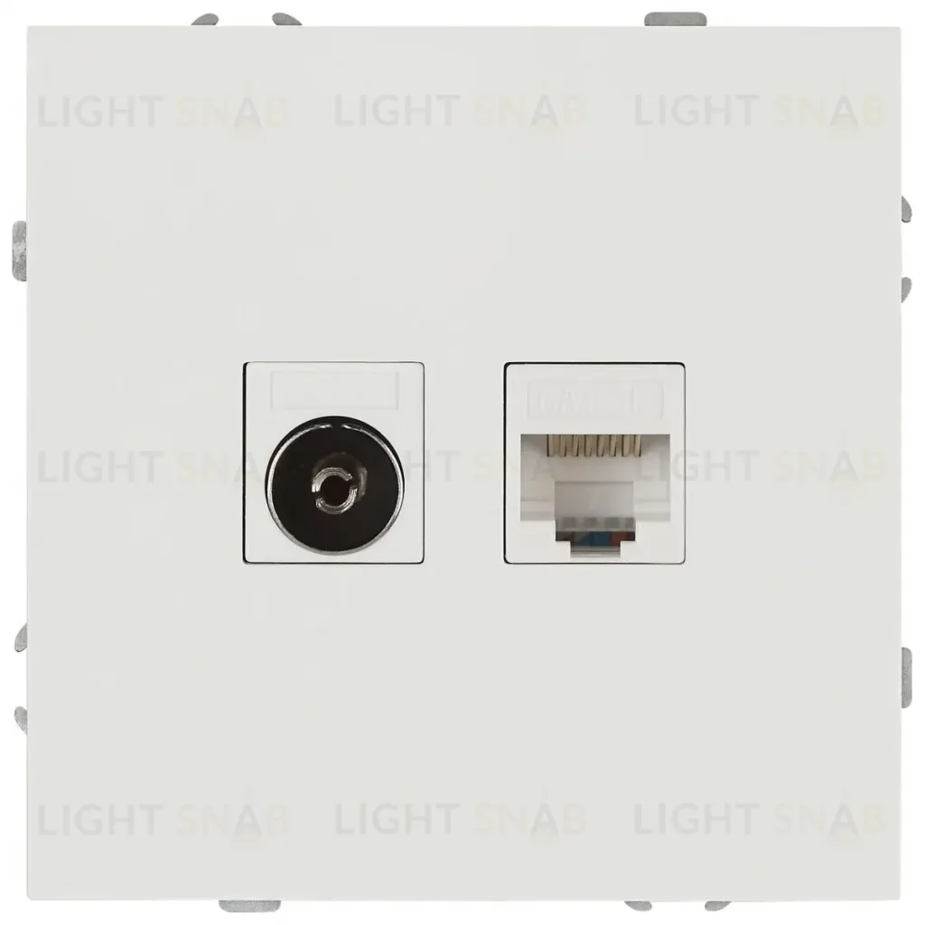 Розетка Эра Galaxy 15-3110-08 комбинированная RJ45+TV IP20 белый матовый Б0070790 Б0070790
