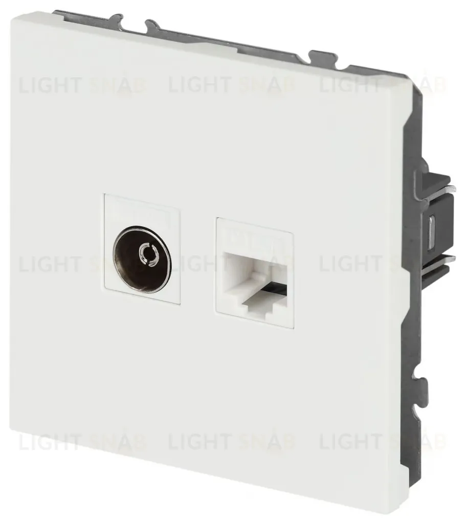 Розетка Эра Galaxy 15-3110-08 комбинированная RJ45+TV IP20 белый матовый Б0070790 Б0070790
