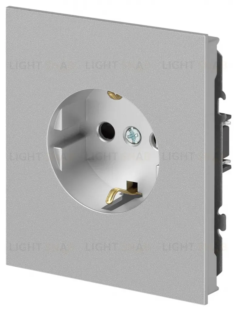 Розетка Эра Arktik 16-2102-03 с заземлением 2P+E Schuko со шторками 16А-250В алюминий Б0070426 Б0070426