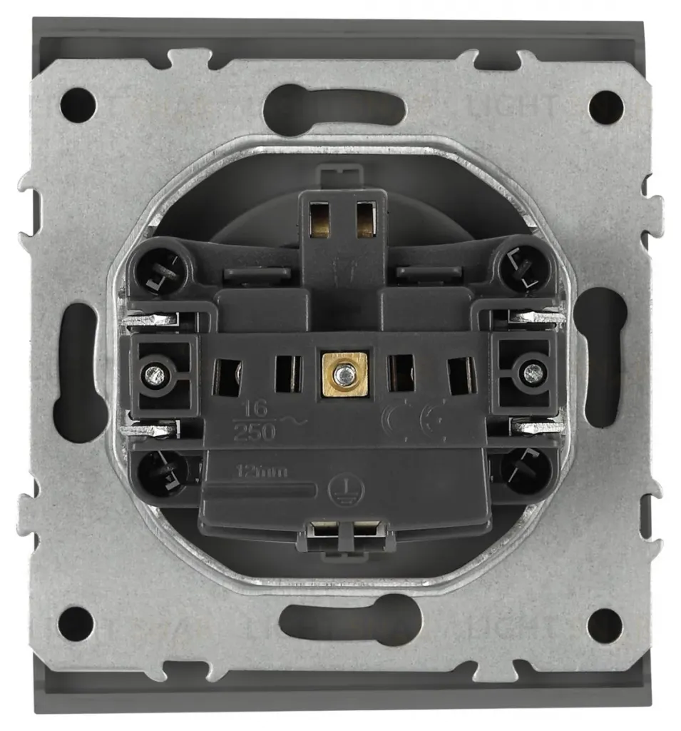 Розетка Эра Arktik 16-2102-06 с заземлением 2P+E Schuko со шторками 16А-250В графит Б0070429 Б0070429