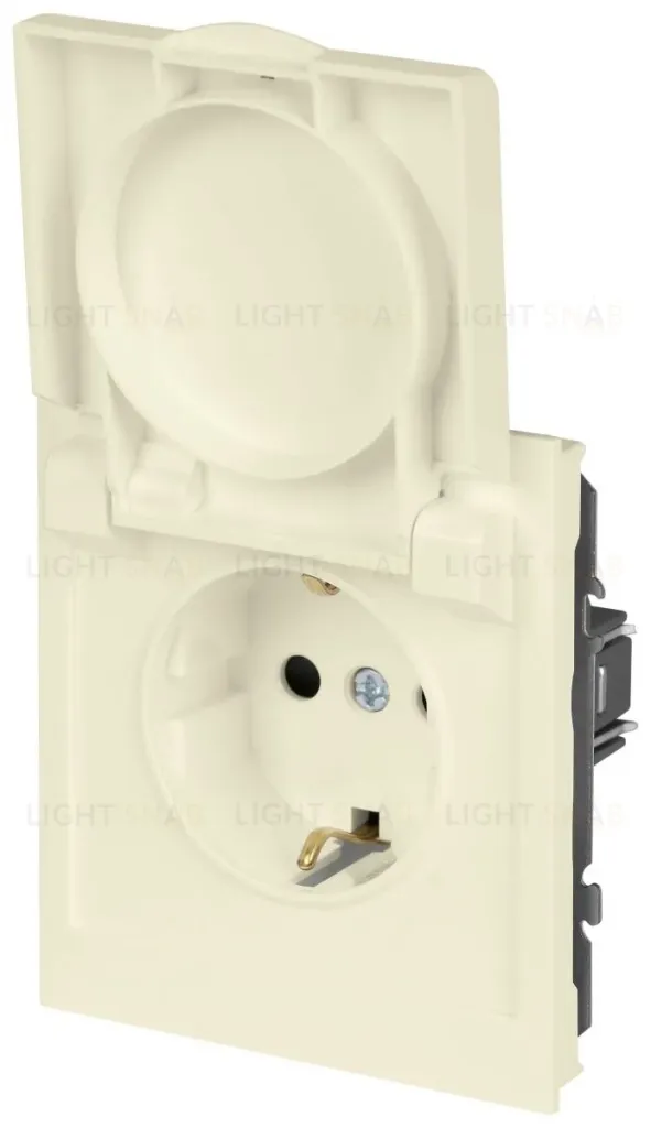 Розетка Эра Arktik 16-2103-02 с заземлением 2P+E Schuko со шторками с крышкой 16А-250В слоновая кость Б0070435 Б0070435