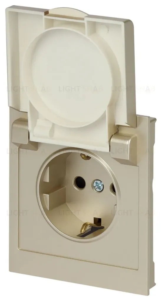 Розетка Эра Arktik 16-2103-04 с заземлением 2P+E Schuko со шторками с крышкой 16А-250В шампань Б0070437 Б0070437
