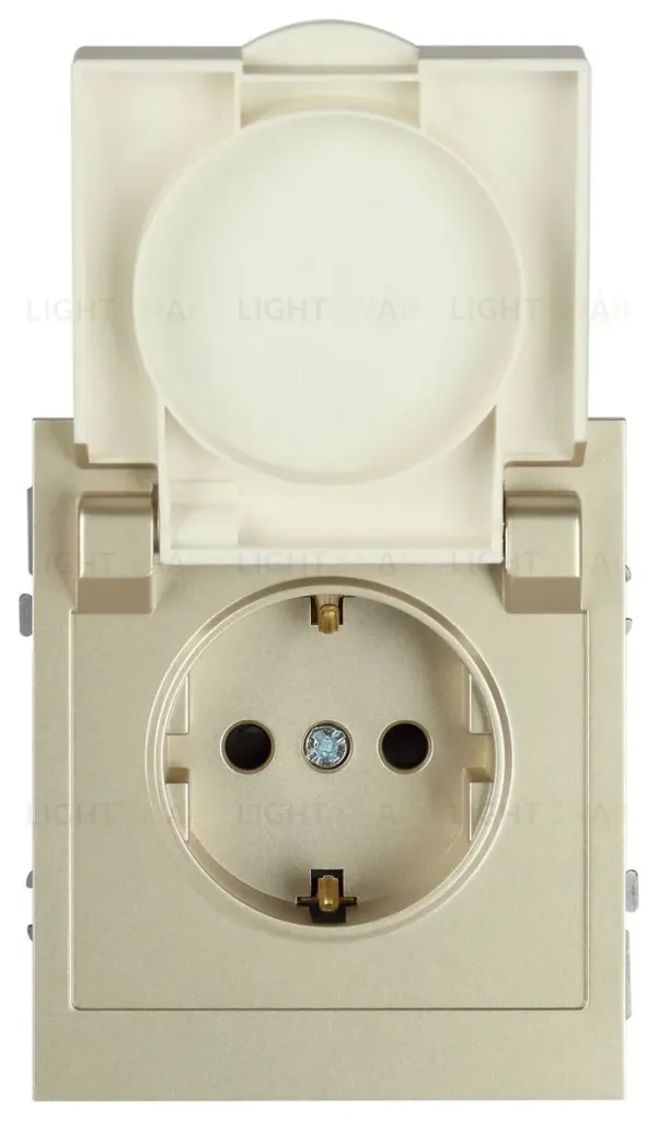 Розетка Эра Arktik 16-2103-04 с заземлением 2P+E Schuko со шторками с крышкой 16А-250В шампань Б0070437 Б0070437