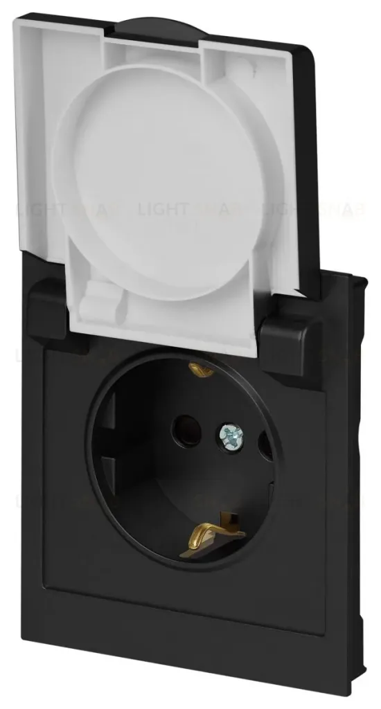 Розетка Эра Arktik 16-2103-05 с заземлением 2P+E Schuko со шторками с крышкой 16А-250В антрацит Б0070438 Б0070438