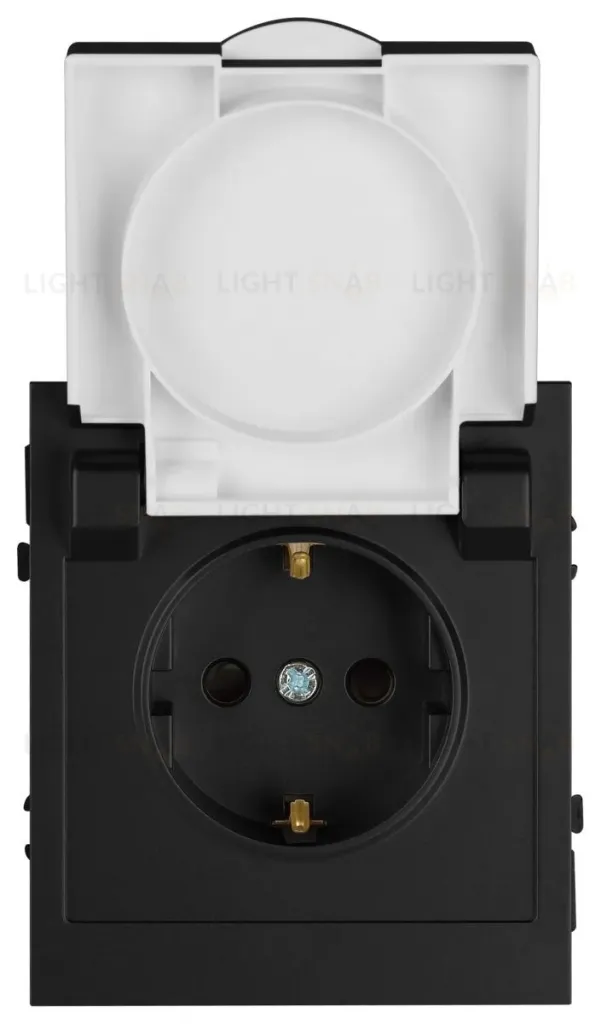 Розетка Эра Arktik 16-2103-05 с заземлением 2P+E Schuko со шторками с крышкой 16А-250В антрацит Б0070438 Б0070438