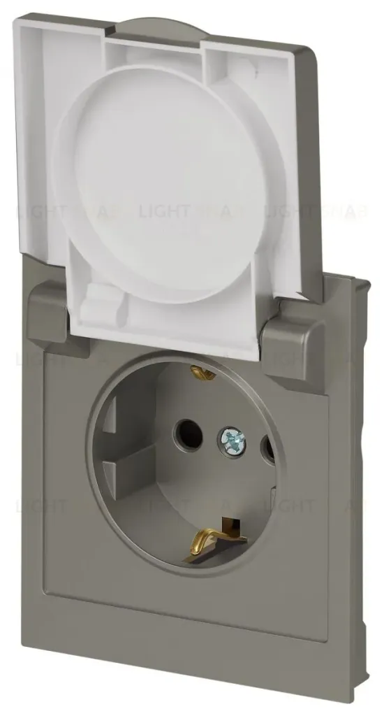 Розетка Эра Arktik 16-2103-07 с заземлением 2P+E Schuko со шторками с крышкой 16А-250В титан Б0070440 Б0070440