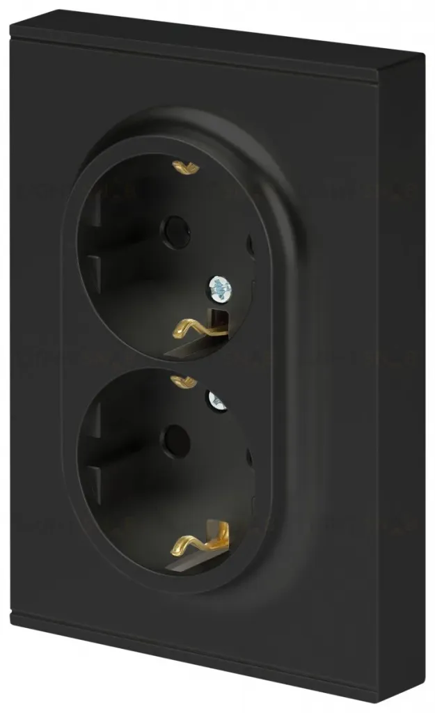 Розетка Эра Arktik 16-2104-05 двойная с заземлением 2X2P+E Schuko 16А-250В антрацит Б0070448 Б0070448
