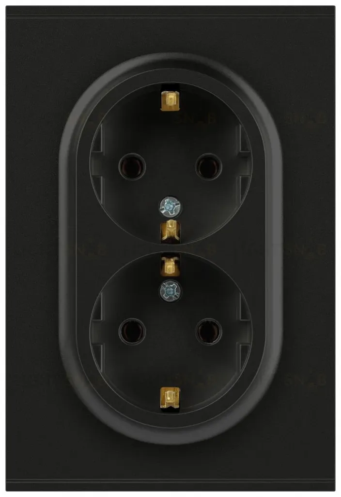 Розетка Эра Arktik 16-2105-05 двойная с заземлением 2X2P+E Schuko со шторками 16А-250В антрацит Б0070458 Б0070458