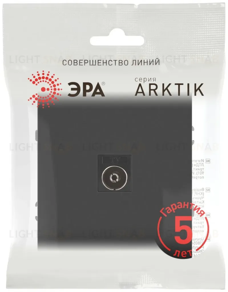 Розетка Эра Arktik 16-3101-05 TV одиночная антрацит Б0070468 Б0070468