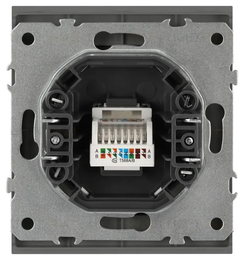 Розетка Эра Arktik 16-3107-06 информационная RJ45 графит Б0070479 Б0070479