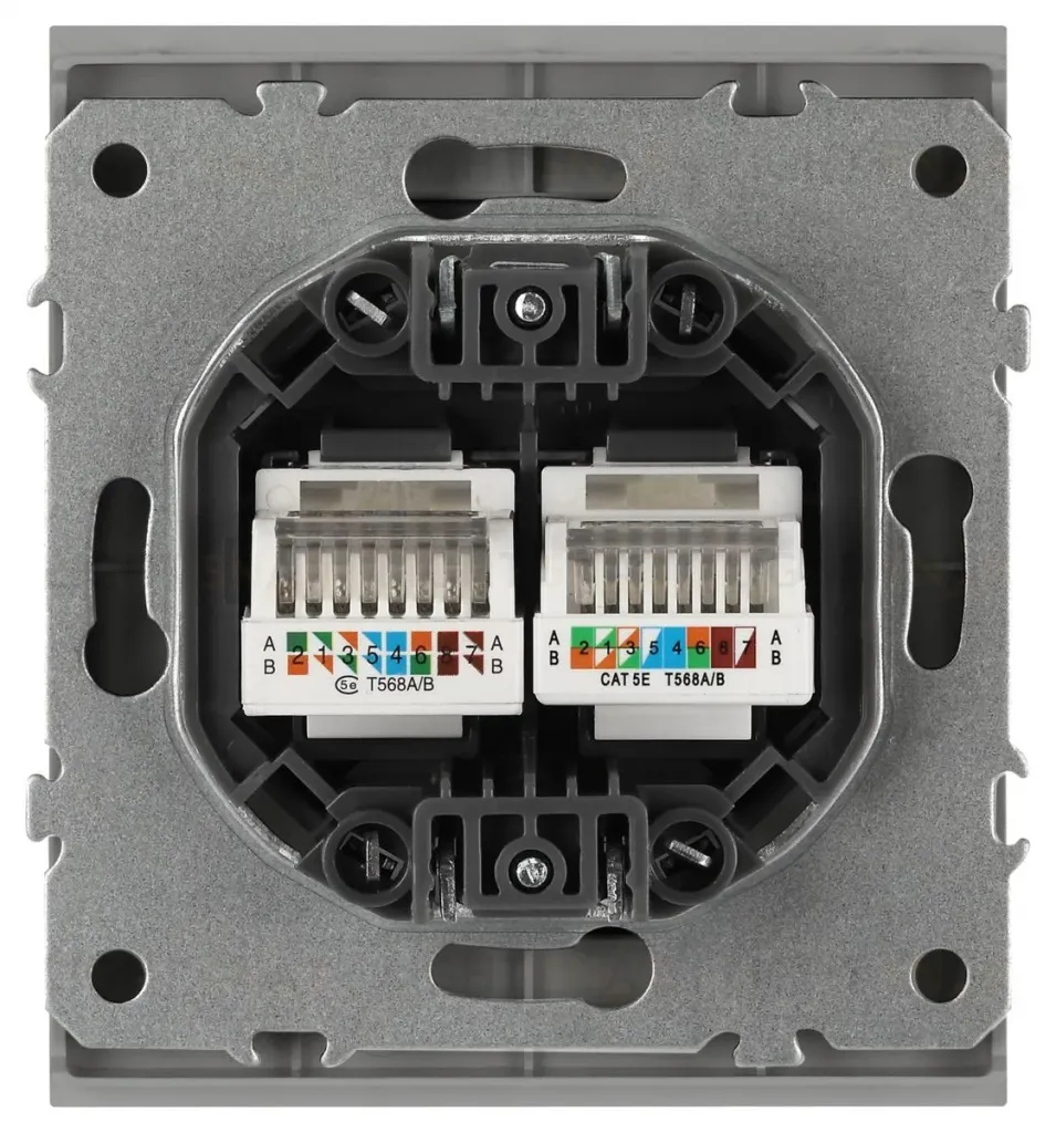 Розетка Эра Arktik 16-3108-03 информационная двойная 2XRJ45 алюминий Б0070486 Б0070486