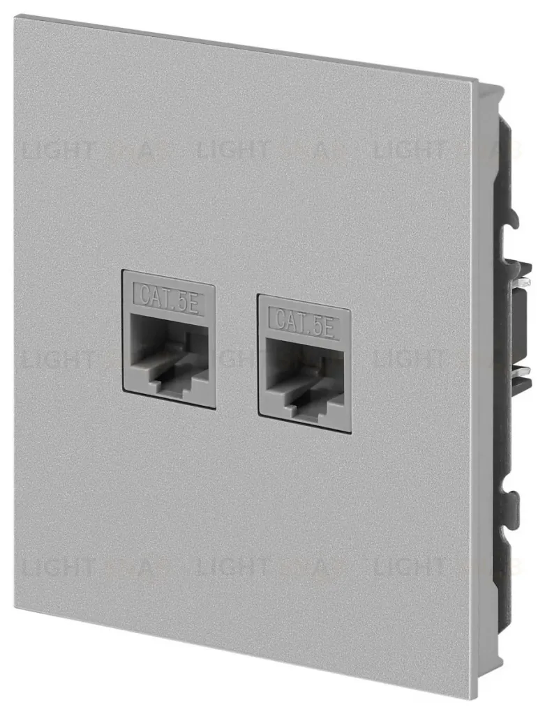 Розетка Эра Arktik 16-3108-03 информационная двойная 2XRJ45 алюминий Б0070486 Б0070486