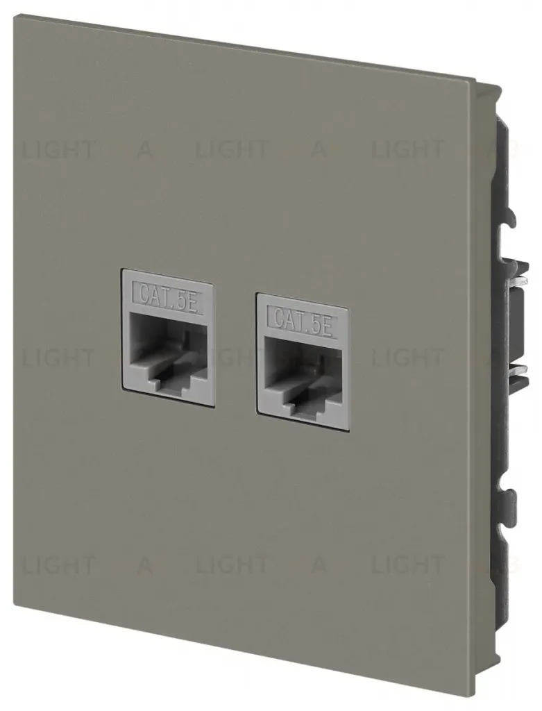 Розетка Эра Arktik 16-3108-07 информационная двойная 2XRJ45 титан Б0070490 Б0070490