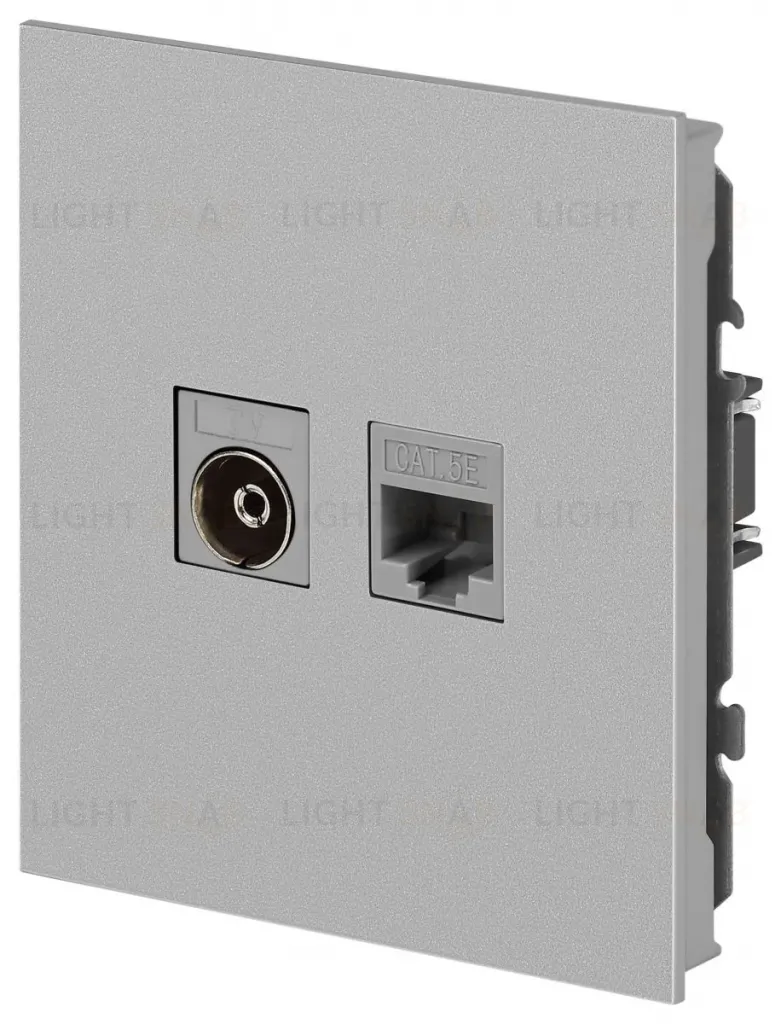 Розетка Эра Arktik 16-3110-03 комбинированная RJ45+TV алюминий Б0070496 Б0070496