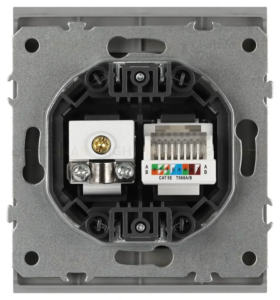 Розетка Эра Arktik 16-3110-03 комбинированная RJ45+TV алюминий Б0070496 Б0070496