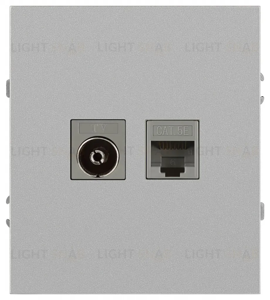 Розетка Эра Arktik 16-3110-03 комбинированная RJ45+TV алюминий Б0070496 Б0070496