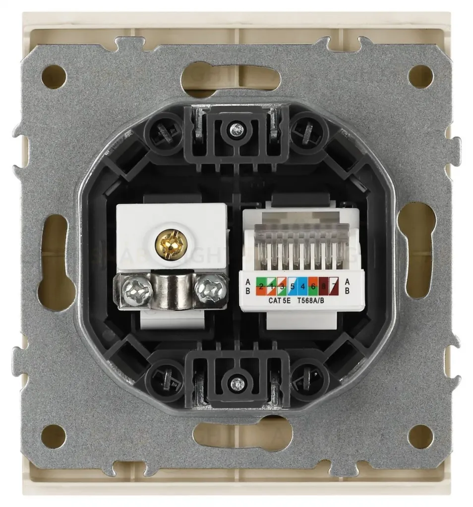 Розетка Эра Arktik 16-3110-04 комбинированная RJ45+TV шампань Б0070497 Б0070497