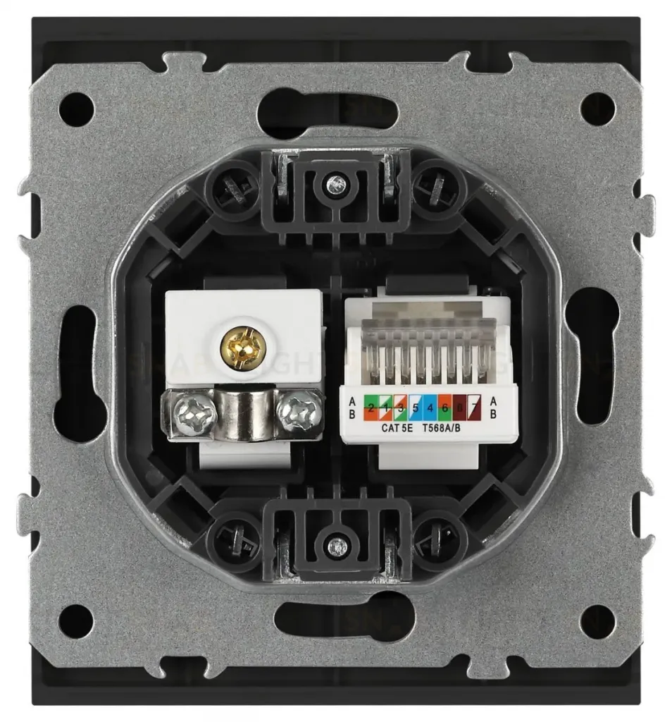Розетка Эра Arktik 16-3110-05 комбинированная RJ45+TV антрацит Б0070498 Б0070498