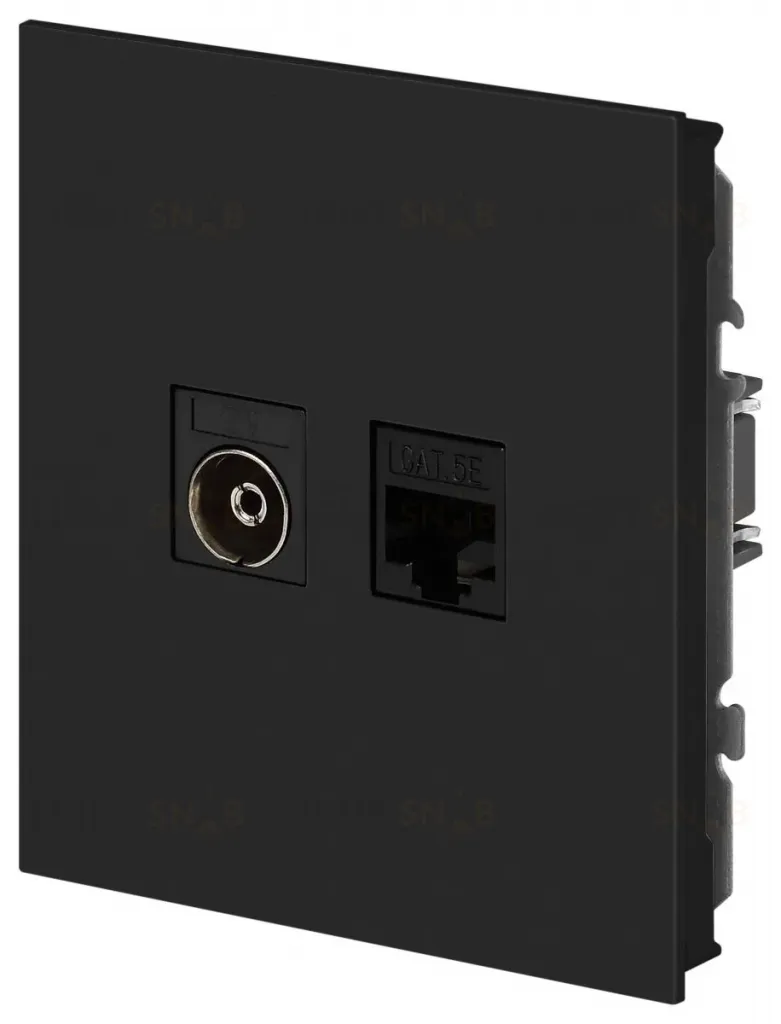 Розетка Эра Arktik 16-3110-05 комбинированная RJ45+TV антрацит Б0070498 Б0070498