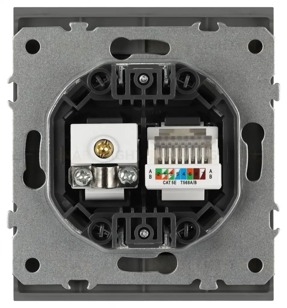 Розетка Эра Arktik 16-3110-06 комбинированная RJ45+TV графит Б0070499 Б0070499