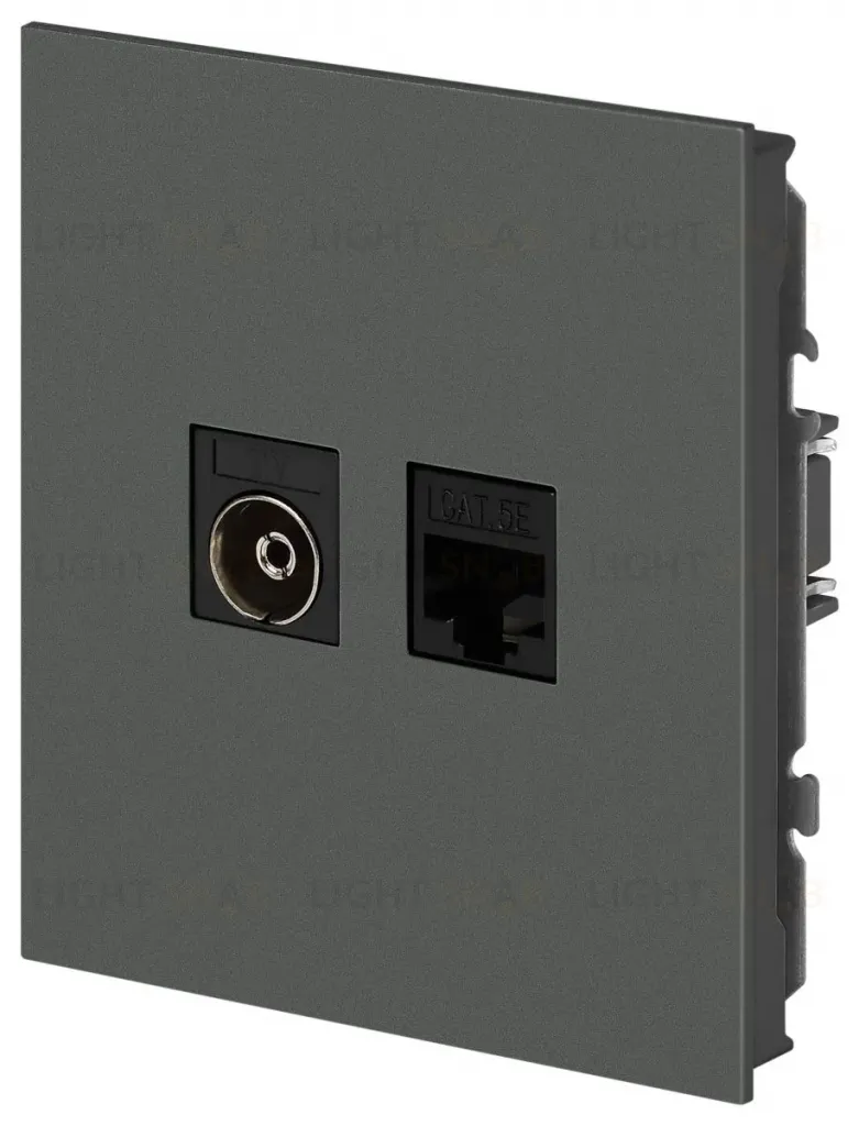 Розетка Эра Arktik 16-3110-06 комбинированная RJ45+TV графит Б0070499 Б0070499