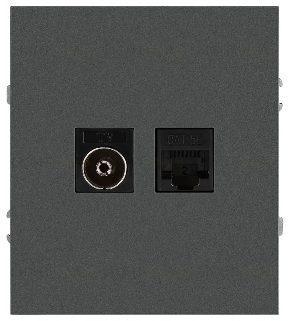 Розетка Эра Arktik 16-3110-06 комбинированная RJ45+TV графит Б0070499 Б0070499