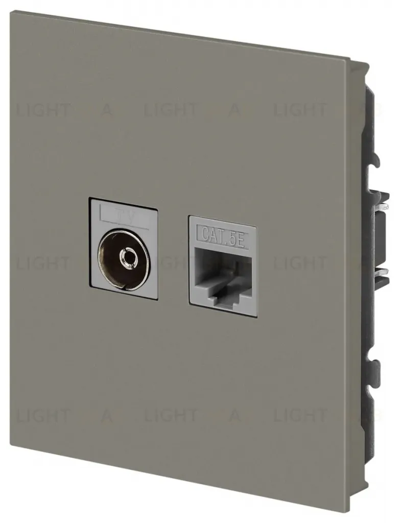 Розетка Эра Arktik 16-3110-07 комбинированная RJ45+TV титан Б0070500 Б0070500