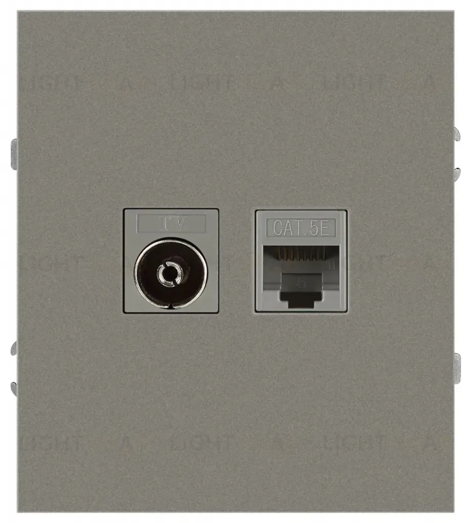 Розетка Эра Arktik 16-3110-07 комбинированная RJ45+TV титан Б0070500 Б0070500