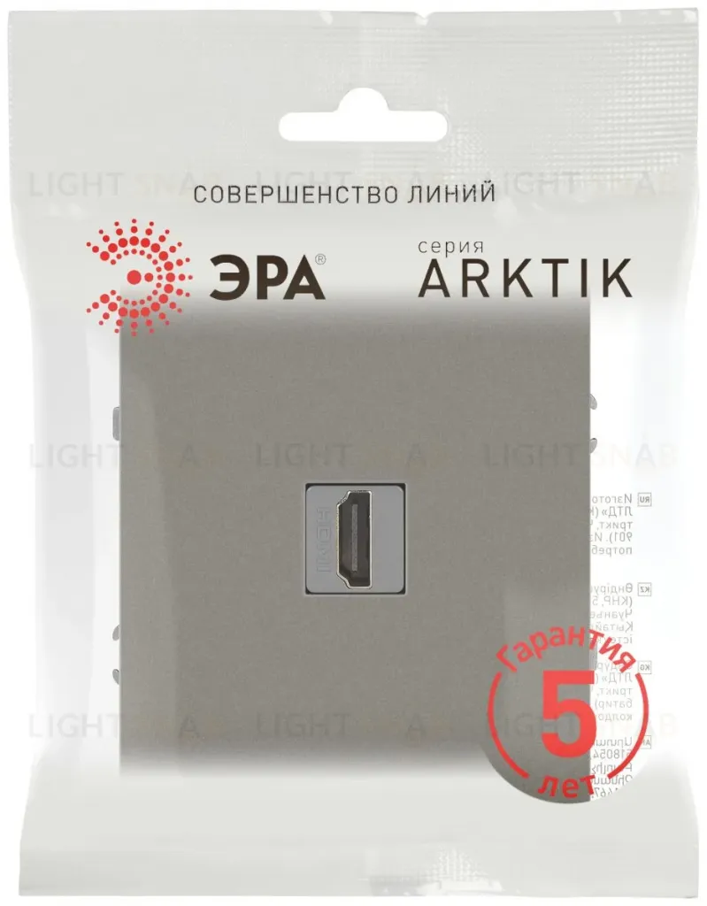 Розетка Эра Arktik 16-3114-07 HDMI титан Б0070510 Б0070510