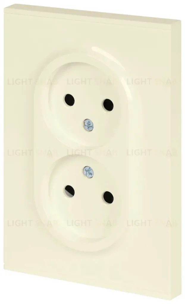 Розетка Эра Arktik 16-2107-02 без заземления двойная 2X2P 16А-250В слоновая кость Б0071682 Б0071682