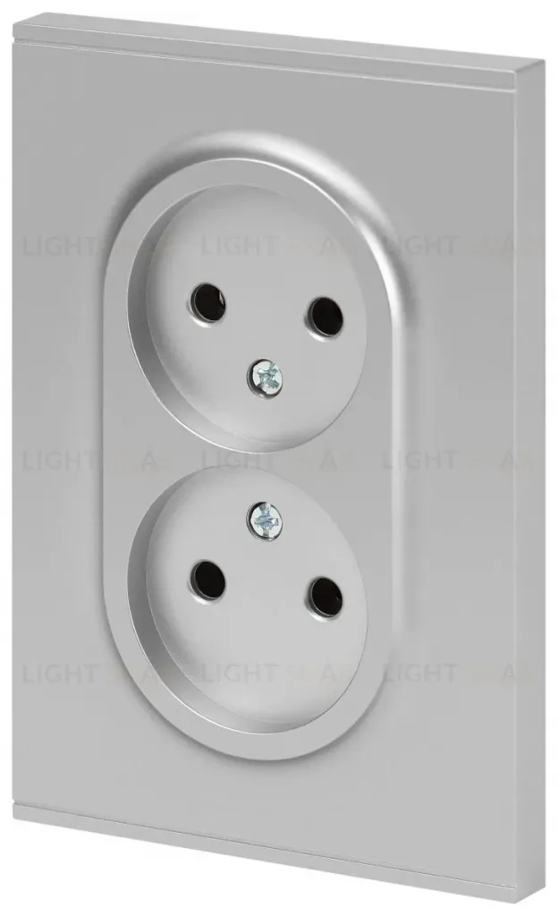 Розетка Эра Arktik 16-2107-03 без заземления двойная 2X2P 16А-250В алюминий Б0071683 Б0071683