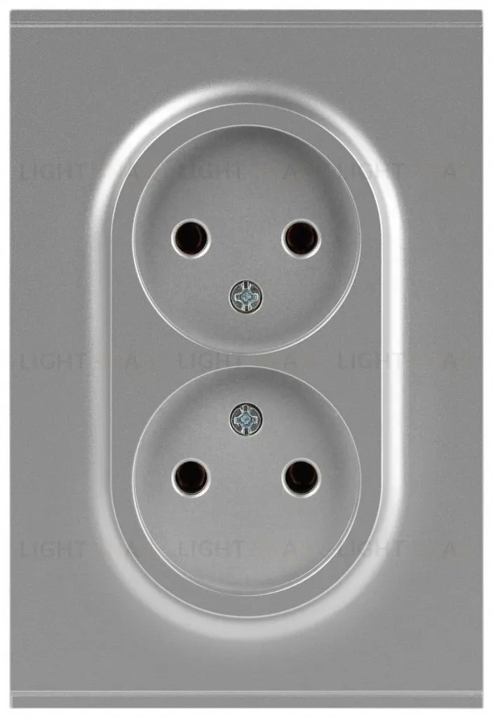 Розетка Эра Arktik 16-2107-03 без заземления двойная 2X2P 16А-250В алюминий Б0071683 Б0071683