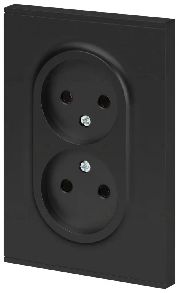 Розетка Эра Arktik 16-2107-05 без заземления двойная 2X2P 16А-250В антрацит Б0071685 Б0071685