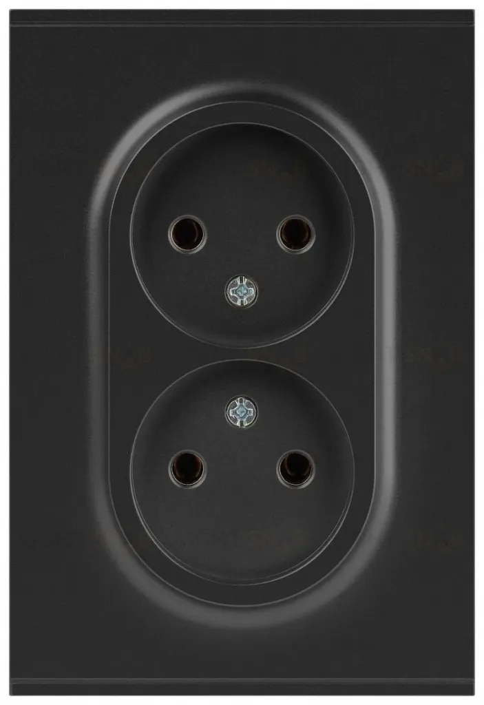 Розетка Эра Arktik 16-2107-05 без заземления двойная 2X2P 16А-250В антрацит Б0071685 Б0071685