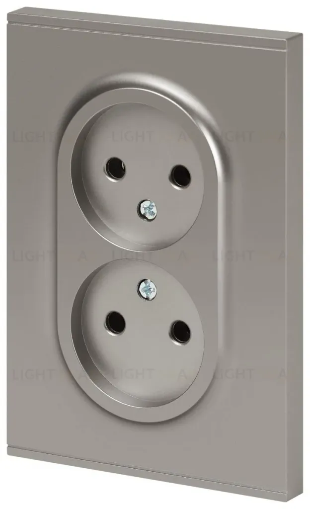 Розетка Эра Arktik 16-2107-07 без заземления двойная 2X2P 16А-250В титан Б0071687 Б0071687