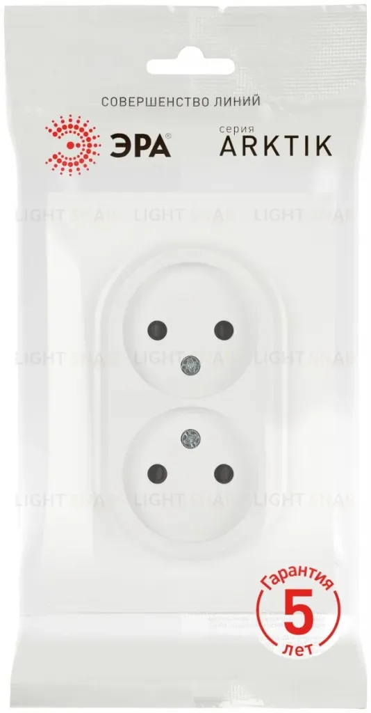 Розетка Эра Arktik 16-2107-08 без заземления двойная 2X2P 16А-250В белый матовый Б0071688 Б0071688