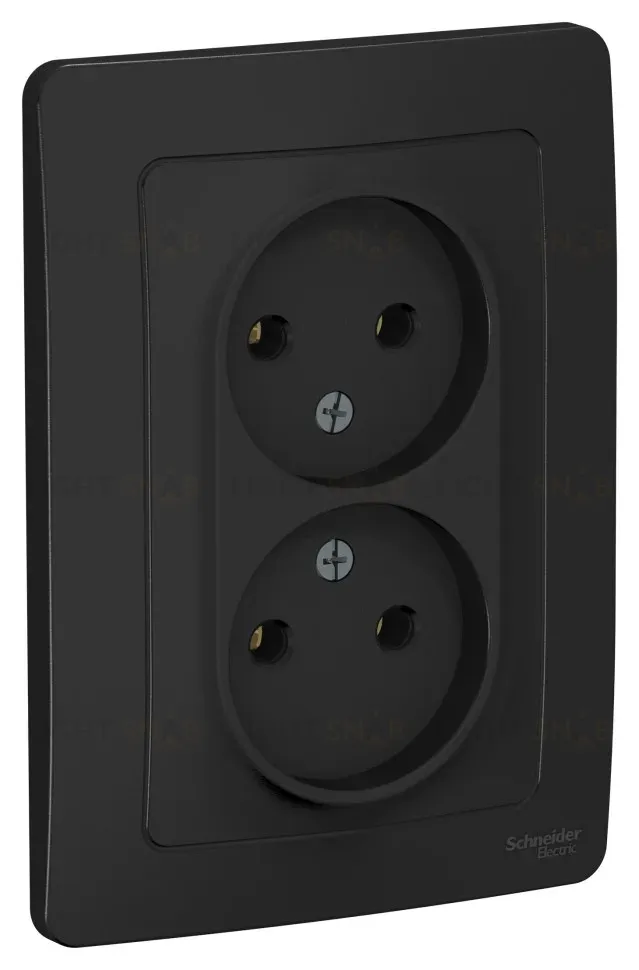Розетка 2-ая б/з без шторок, 16А, 250В Systeme Electric Blanca внутр Антрацит BLNRS000026 BLNRS000026
