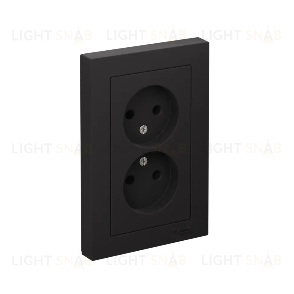 Розетка б/з двойная, 16А, в сборе Systeme Electric AtlasDesign Карбон ATN001020 ATN001020