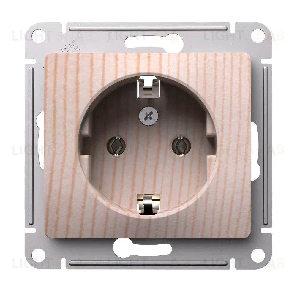 Розетка с заземлением, 16А, механизм Systeme Electric Glossa Сосна GSL001543 GSL001543