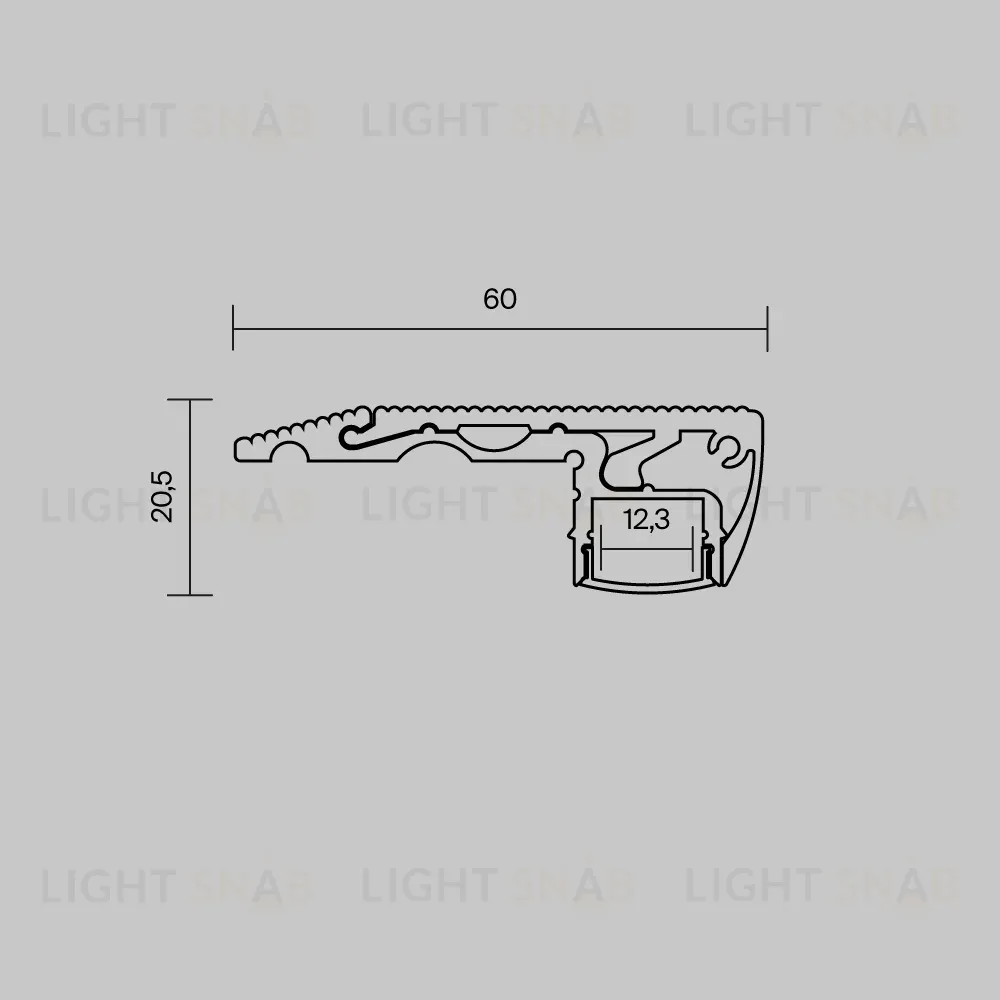 Алюминиевый профиль встраиваемый в пол 59x20 Maytoni Led Strip ALM-5920-B-2M 636026 636026