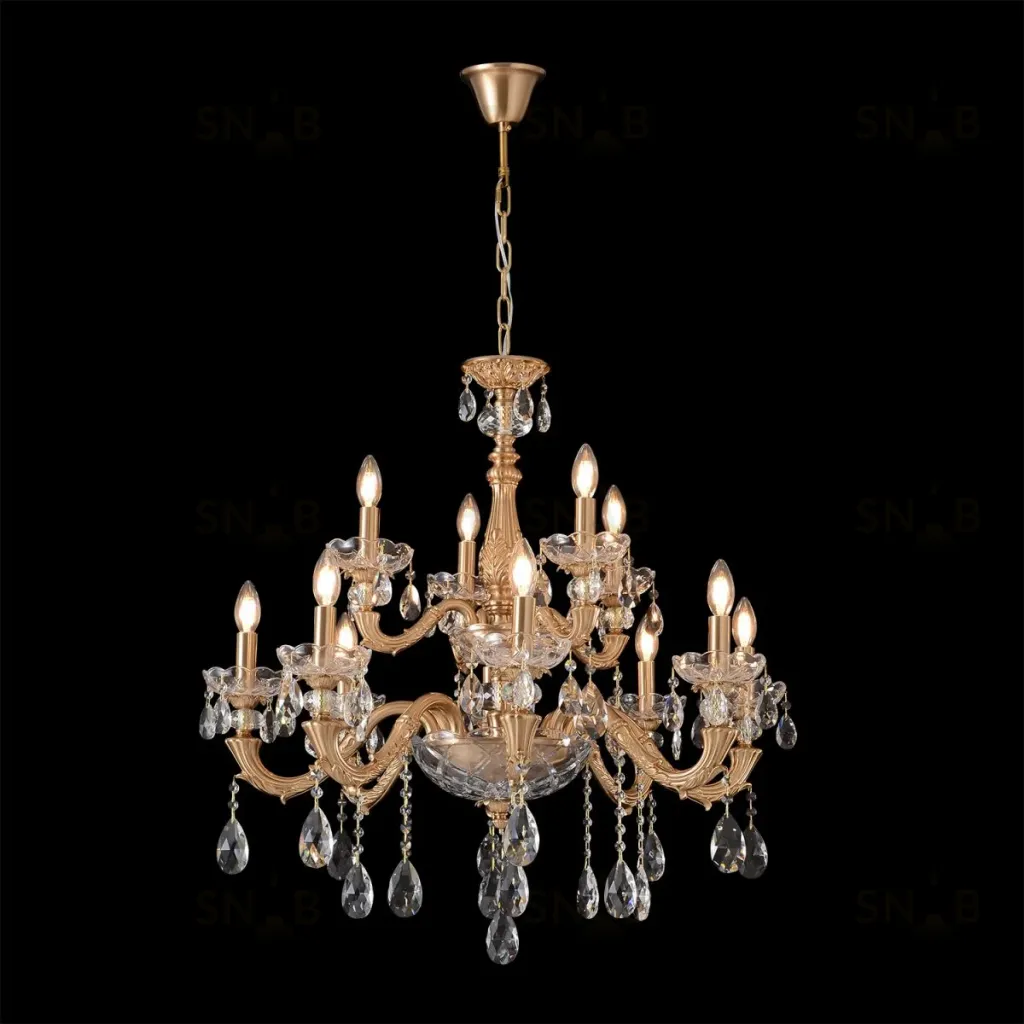 Подвесная люстра Crystal Lux ELIZABETH SP8+4 BRASS ELIZABETH SP8+4 BRASS