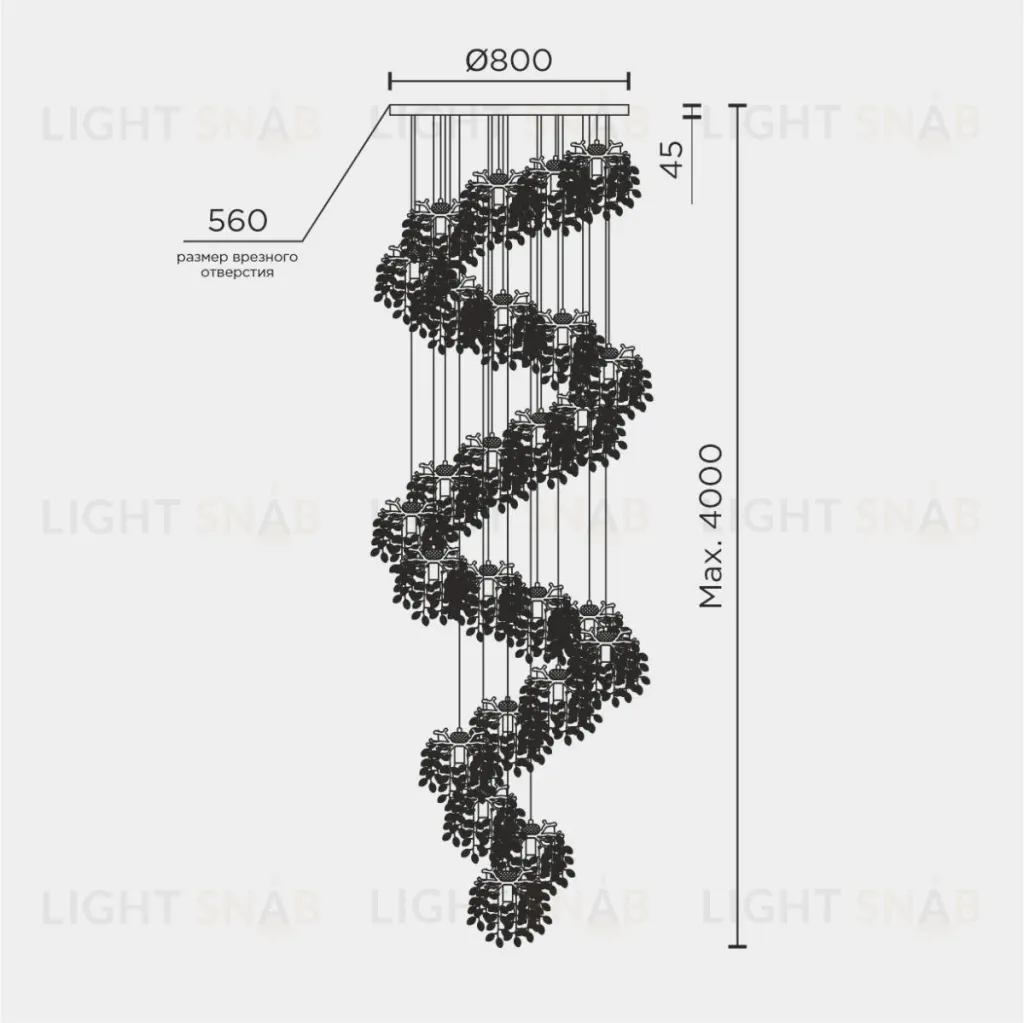 Каскадная люстра Modelight MDL.8885.25HC GD MDL.8885.25HC GD