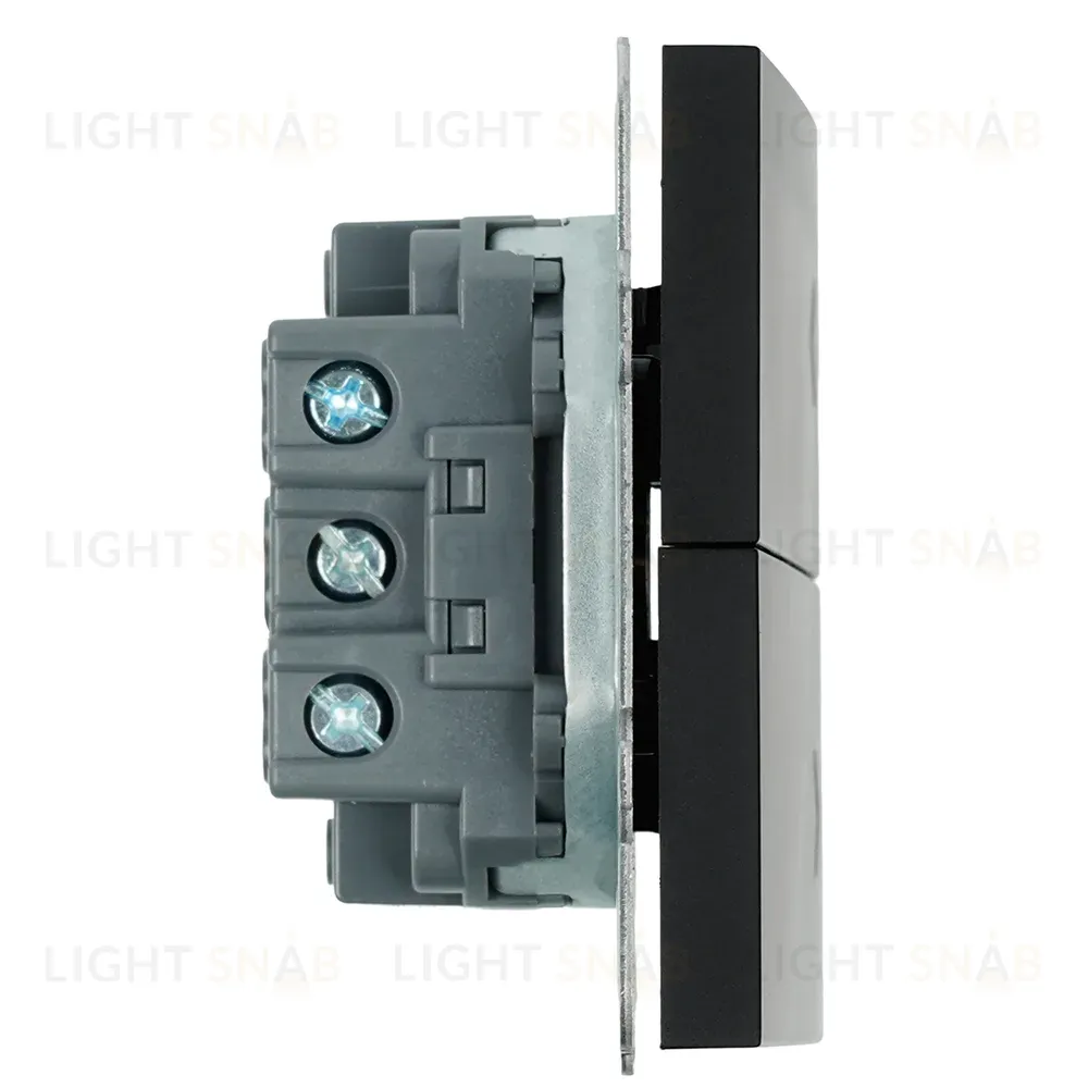 Выключатель двухклавишный Stekker Эмили RSW10-5116-05 черный уголь soft touch 50824 50824