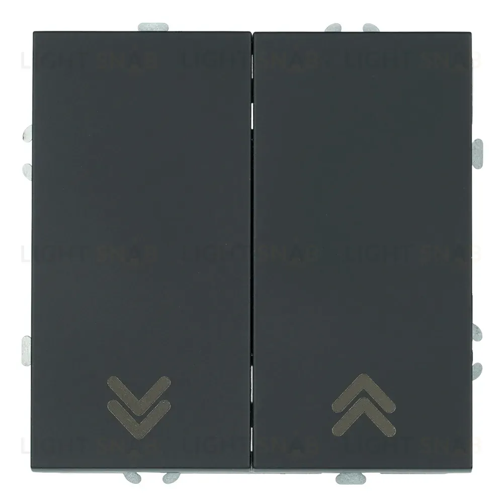Выключатель двухклавишный Stekker Эмили RSW10-5116-05 черный уголь soft touch 50824 50824