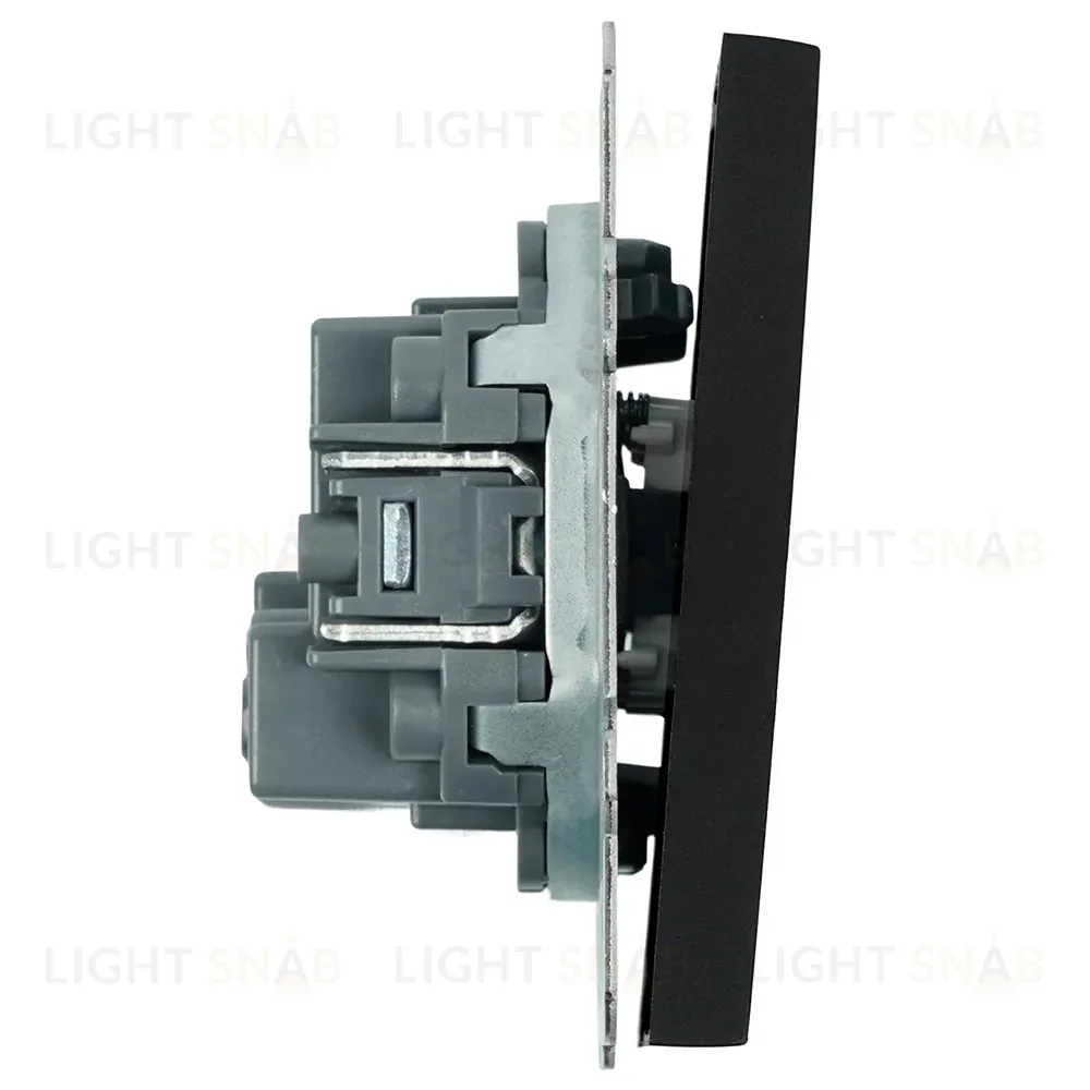 Выключатель двухклавишный Stekker Эмили RSW10-5116-05 черный уголь soft touch 50824 50824
