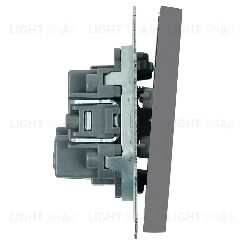Выключатель двухклавишный Stekker Эмили RSW10-5116-10 платиново-серый soft touch 50823 50823