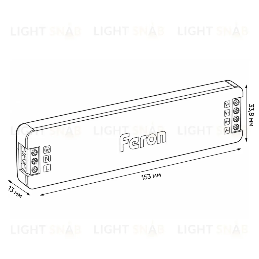 Трансформатор для светодиодной ленты Feron LB010 150W 24V IP20 53147 53147