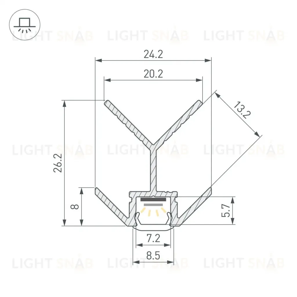 Профиль Arlight PIK-F-EXT-2000 (Алюминий) 063317 063317