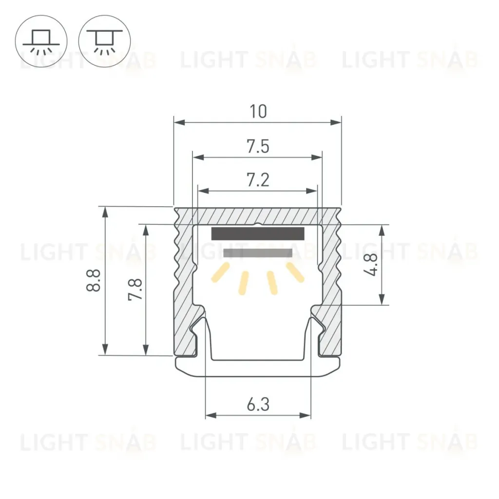 Профиль Arlight SL-MINI-10-3000 BLACK (Алюминий) 064316 064316
