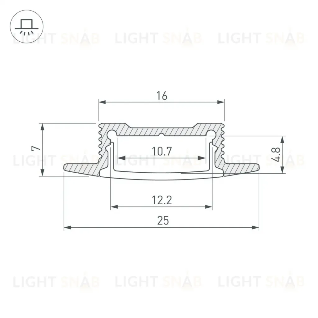 Профиль Arlight SL-SLIM-H7-F25-2000 BLACK (Алюминий) 061615 061615
